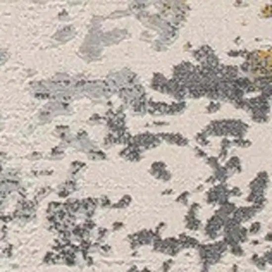 7' Gold And Gray Abstract Runner Rug Photo 4