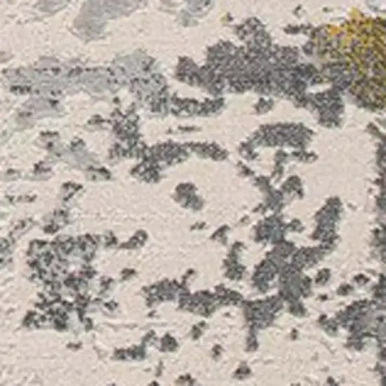 18' Gold And Gray Abstract Runner Rug Photo 4