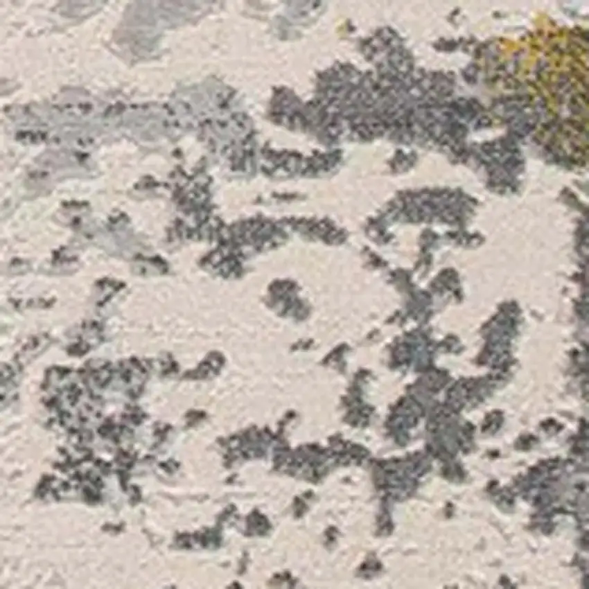 18' Gold And Gray Abstract Runner Rug Photo 4