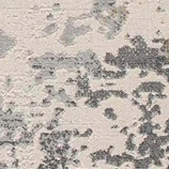 14' Gold And Gray Abstract Runner Rug Photo 3