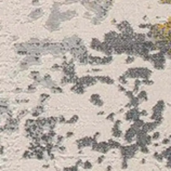 11' Gold And Gray Abstract Runner Rug Photo 3