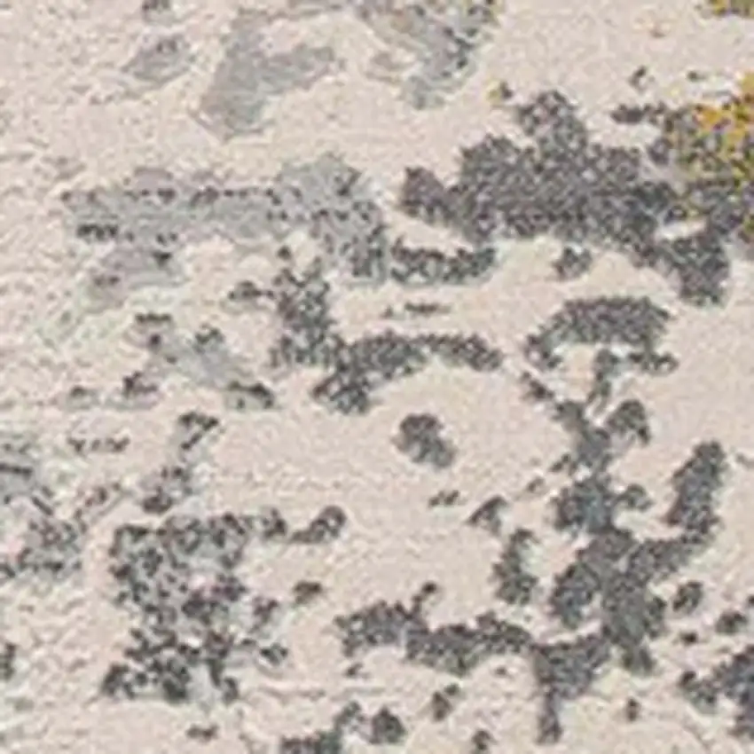 11' Gold And Gray Abstract Runner Rug Photo 3