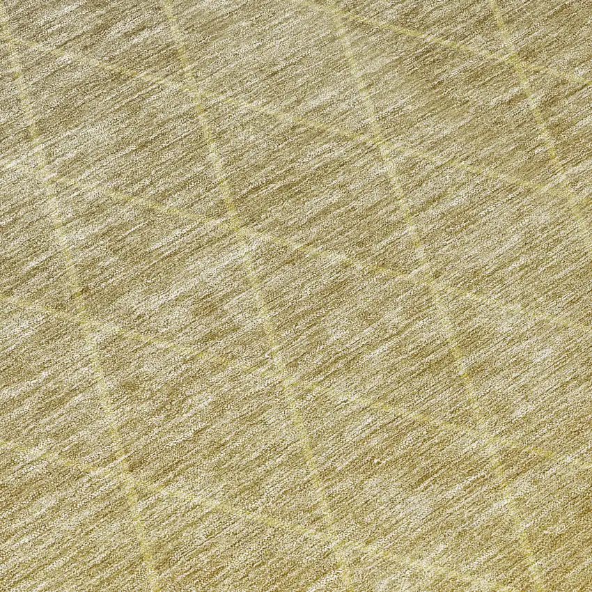 8' Gold And Gray Round Geometric Washable Indoor Outdoor Area Rug Photo 7