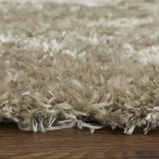 10' Gold And Green Shag Hand Tufted Area Rug Photo 7