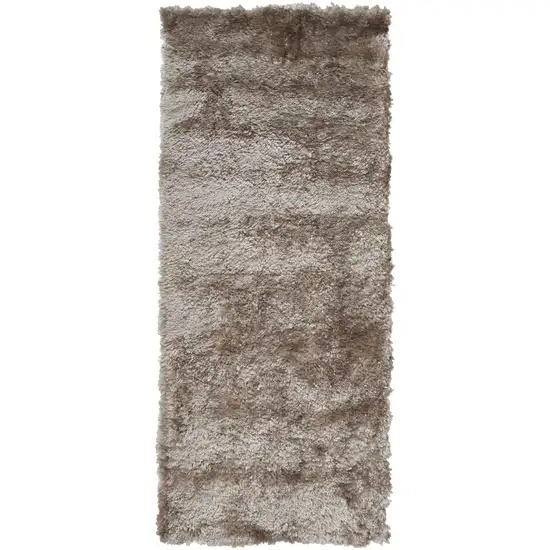 10' Gold And Green Shag Hand Tufted Area Rug Photo 2