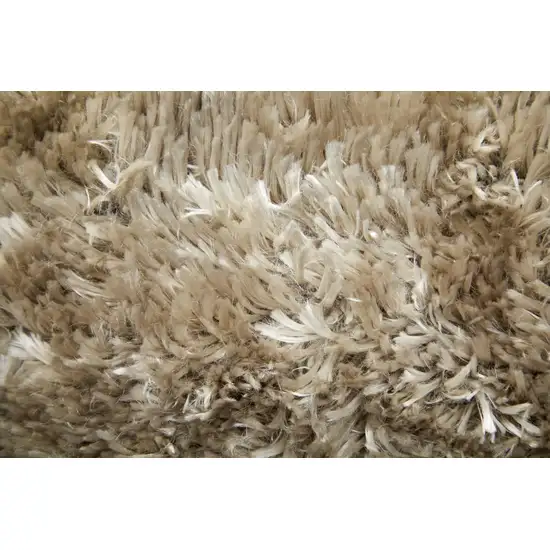 10' Gold And Green Shag Hand Tufted Area Rug Photo 5