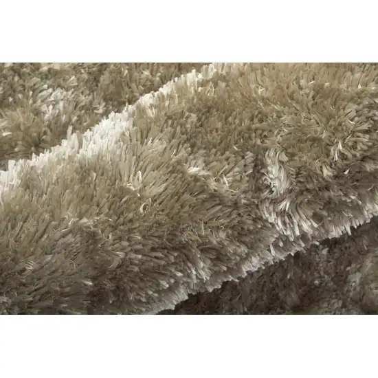 10' Gold And Green Shag Hand Tufted Area Rug Photo 4