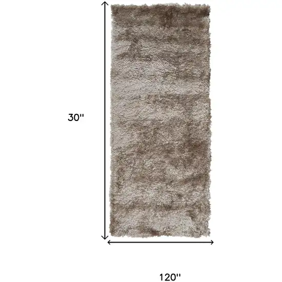 10' Gold And Green Shag Hand Tufted Area Rug Photo 8