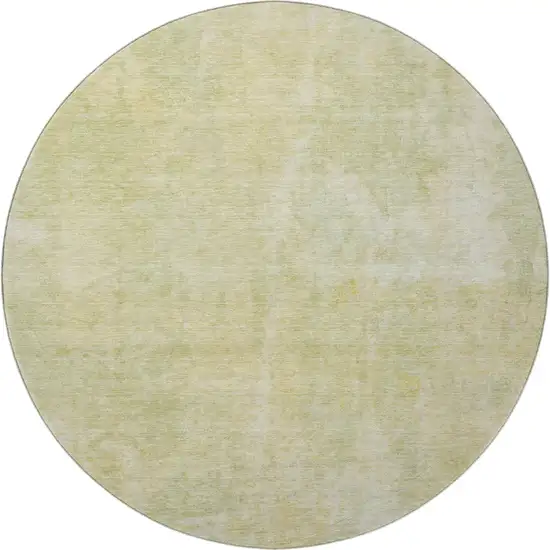 8' Gold And Ivory Abstract Washable Round Rug With UV Protection Photo 3