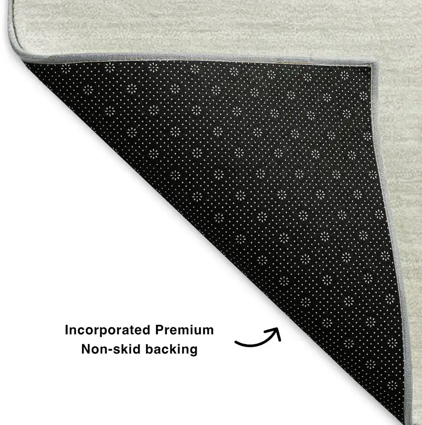 8' Gold And Ivory Abstract Washable Round Rug With UV Protection Photo 5