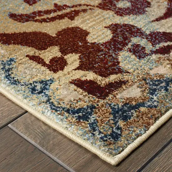 8' Gold And Red Oriental Runner Rug Photo 5
