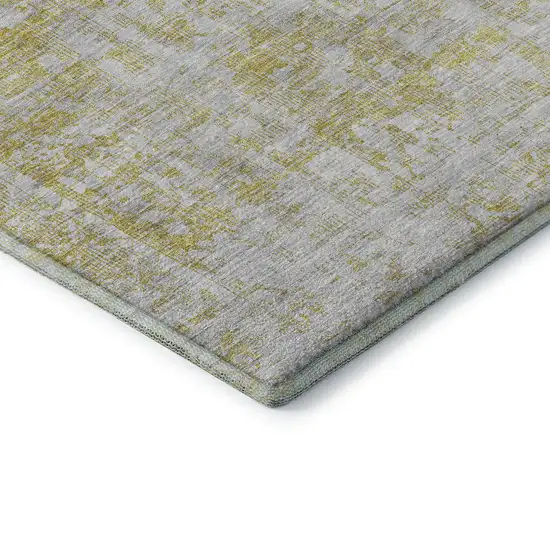 8' Gold And Silver Oriental Washable Area Rug With UV Protection Photo 7