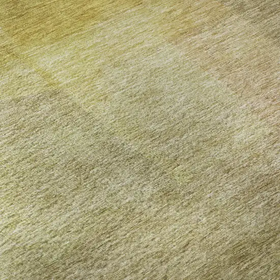 8' Gold And Wheat Abstract Washable Round Rug With UV Protection Photo 8