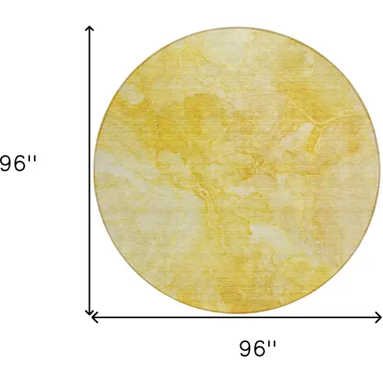 8' Gold And Yellow Round Nautical Washable Indoor Outdoor Area Rug Photo 3