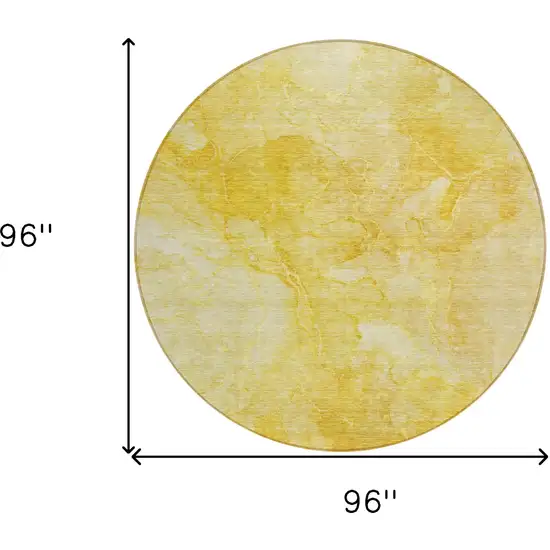 8' Gold And Yellow Round Nautical Washable Indoor Outdoor Area Rug Photo 3