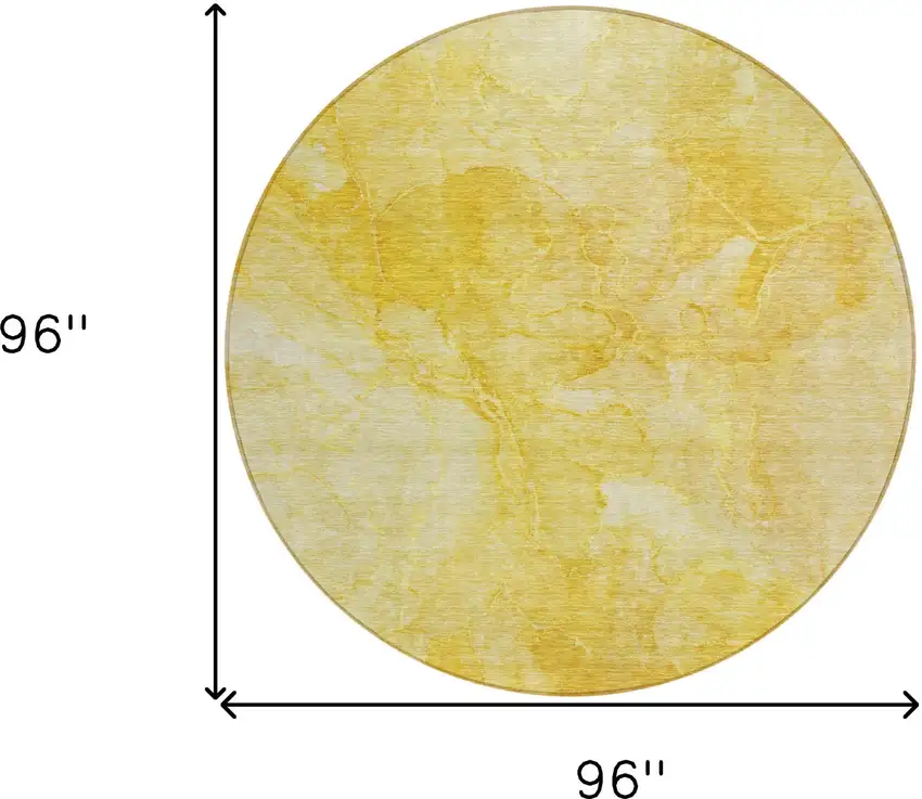 8' Gold And Yellow Round Nautical Washable Indoor Outdoor Area Rug Photo 3