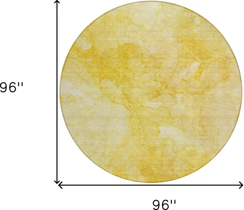 8' Gold And Yellow Round Nautical Washable Indoor Outdoor Area Rug Photo 3