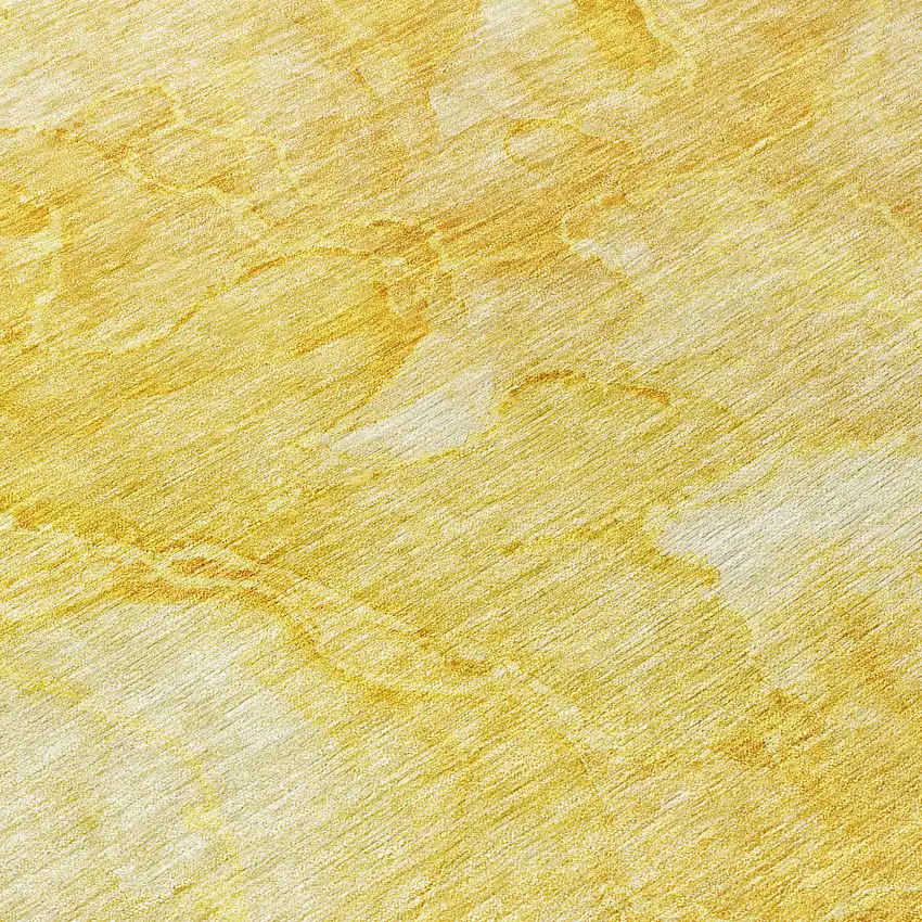 8' Gold And Yellow Round Nautical Washable Indoor Outdoor Area Rug Photo 8