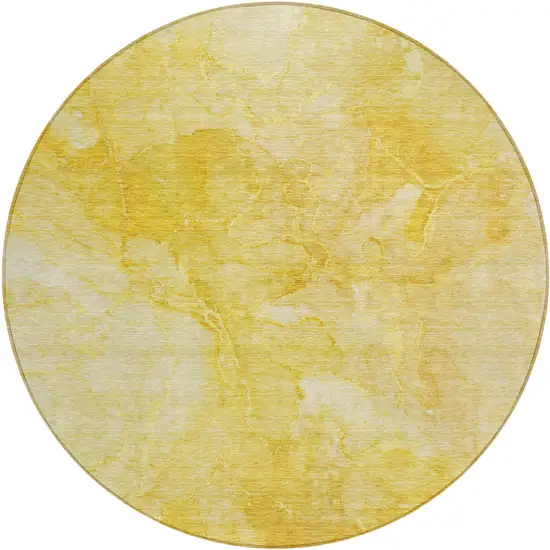 8' Gold And Yellow Round Nautical Washable Indoor Outdoor Area Rug Photo 2