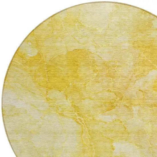 8' Gold And Yellow Round Nautical Washable Indoor Outdoor Area Rug Photo 4