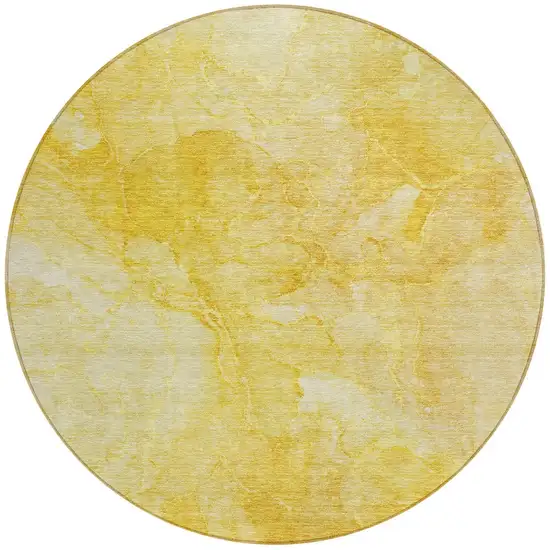 8' Gold And Yellow Round Nautical Washable Indoor Outdoor Area Rug Photo 5