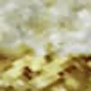 Photo of 8' Gold Beige And Ivory Abstract Washable Area Rug With UV Protection