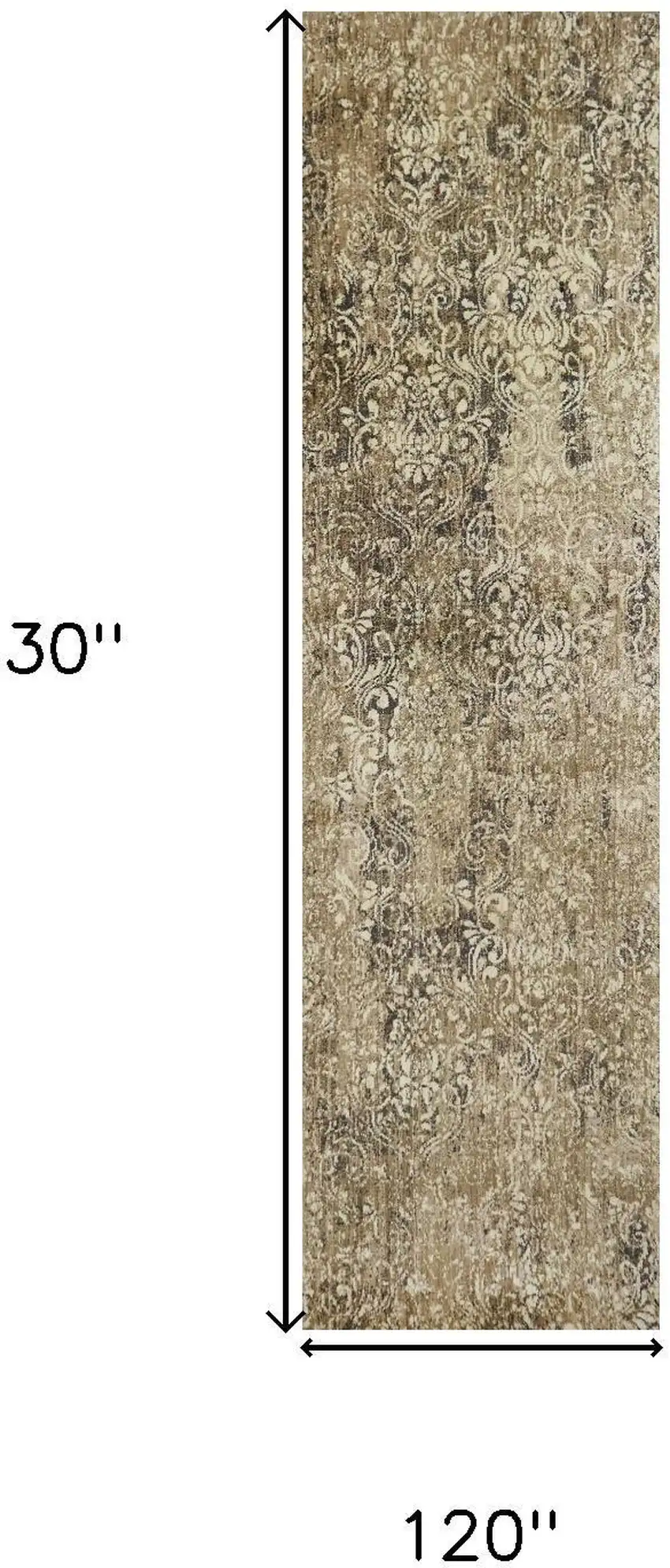 10' Gold Beige And Ivory New Zealand Lambs Wool Damask Hand Carved Handmade Area Rug Photo 6