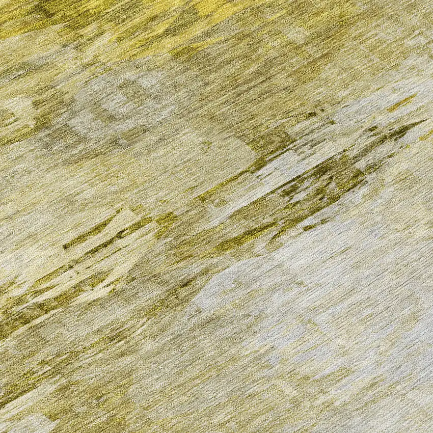 8' Gold Beige And Wheat Round Abstract Washable Indoor Outdoor Area Rug Photo 8