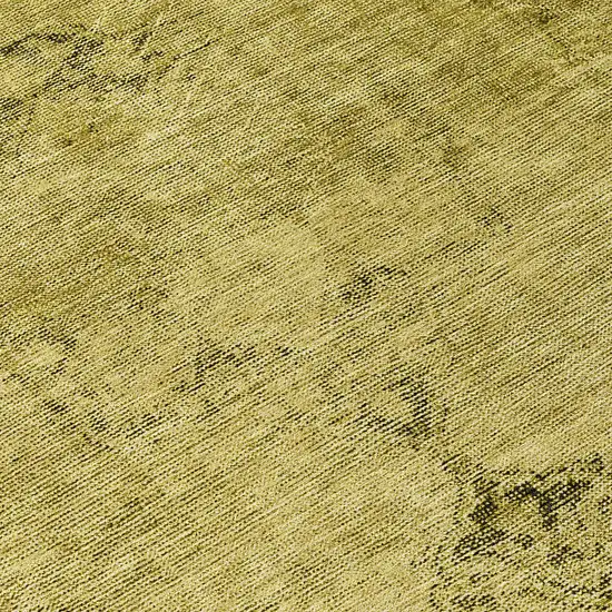 8' Gold Brown And Wheat Round Oriental Washable Indoor Outdoor Area Rug Photo 8