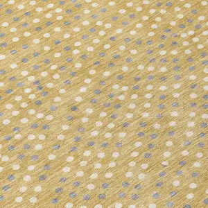 Photo of 8' Gold Gray And Ivory Round Polka Dot Washable Indoor Outdoor Area Rug