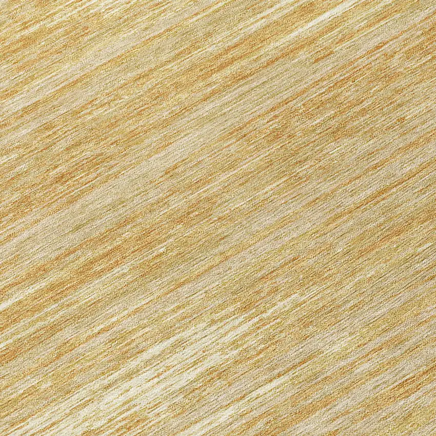 8' Gold Gray And Ivory Round Striped Washable Indoor Outdoor Area Rug Photo 8