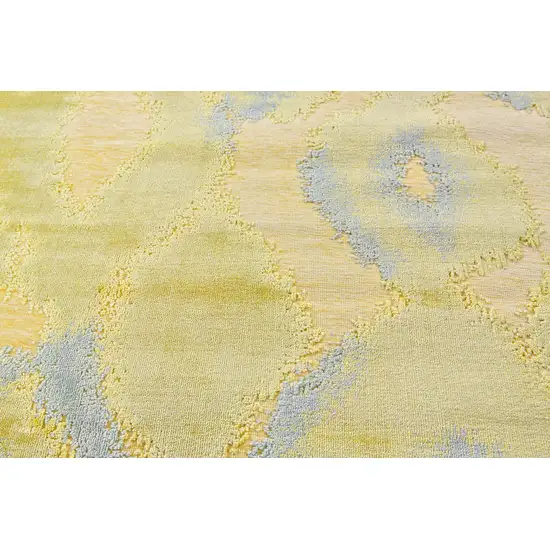 8' Gold Gray and Tan Abstract Power Loom Runner Rug Photo 5
