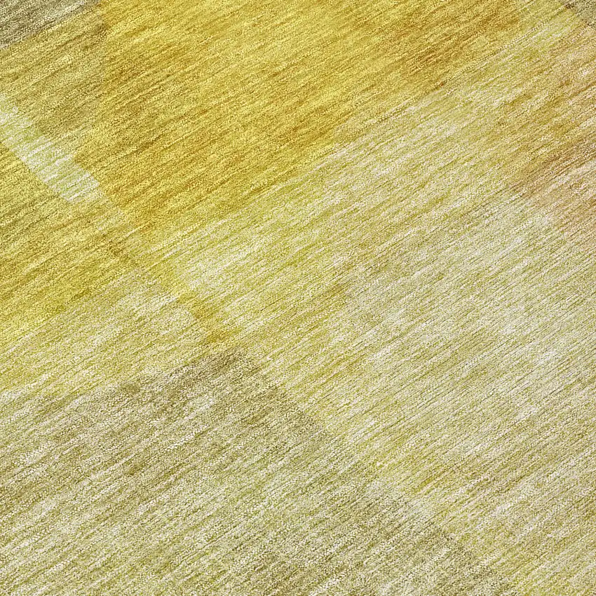 8' Gold Green And Brown Round Abstract Washable Indoor Outdoor Area Rug Photo 9