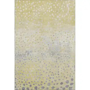 Photo of 8' Gold Ivory And Gray Polka Dot Washable Area Rug With UV Protection