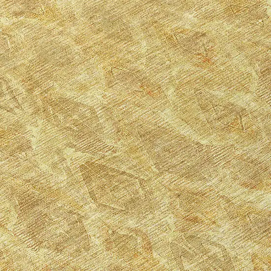 8' Gold Taupe And Beige Round Geometric Washable Indoor Outdoor Area Rug Photo 4