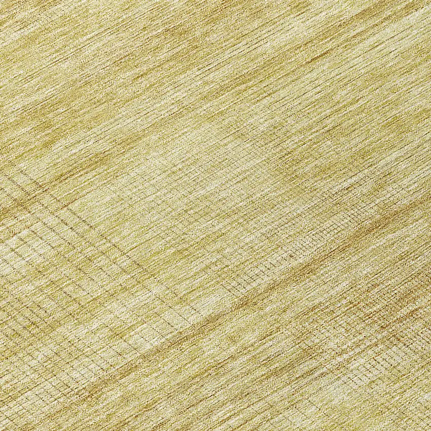 8' Gold Wheat And Beige Round Striped Washable Indoor Outdoor Area Rug Photo 8