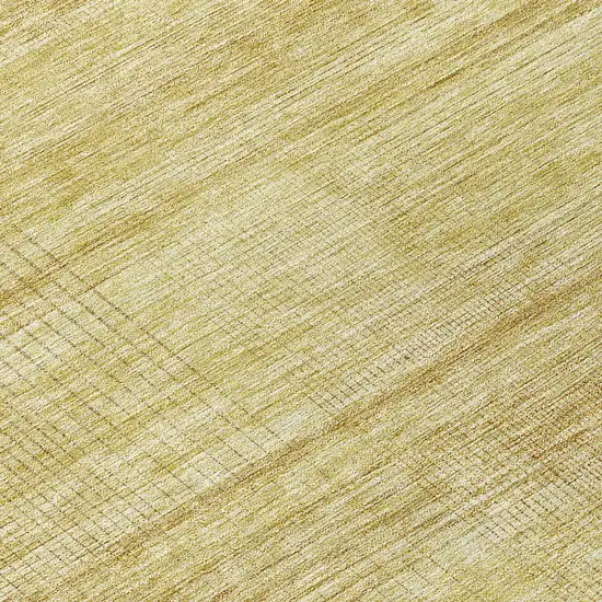 8' Gold Wheat And Beige Round Striped Washable Indoor Outdoor Area Rug Photo 8