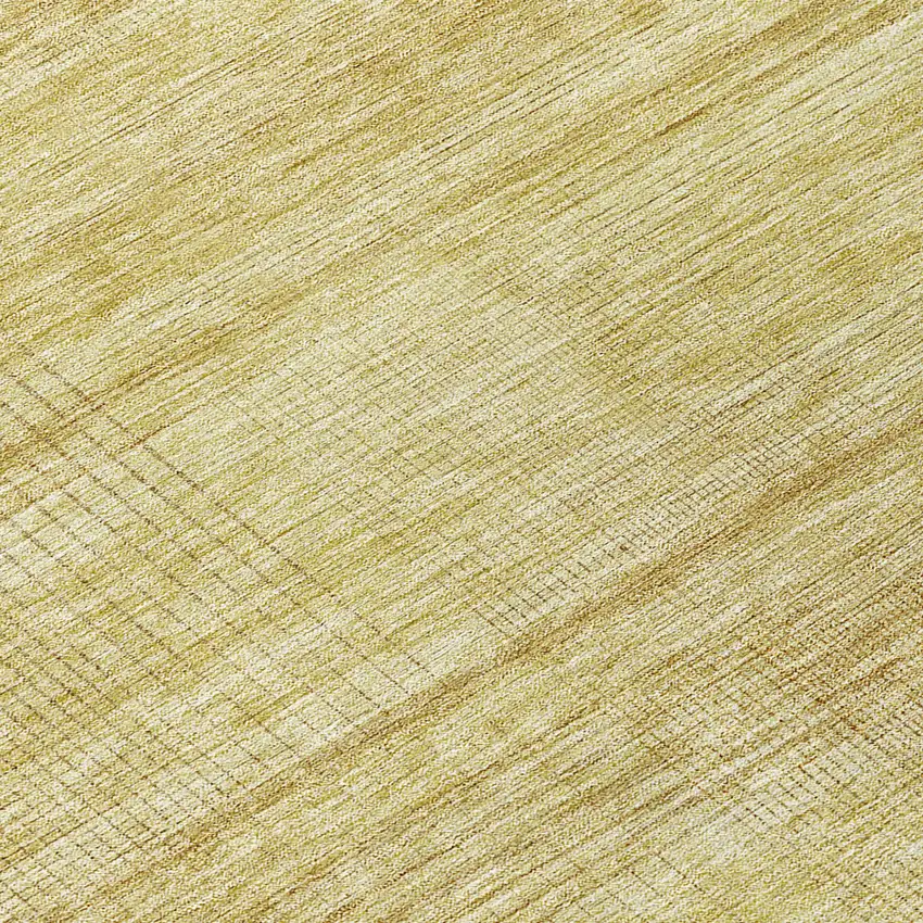 8' Gold Wheat And Beige Round Striped Washable Indoor Outdoor Area Rug Photo 8