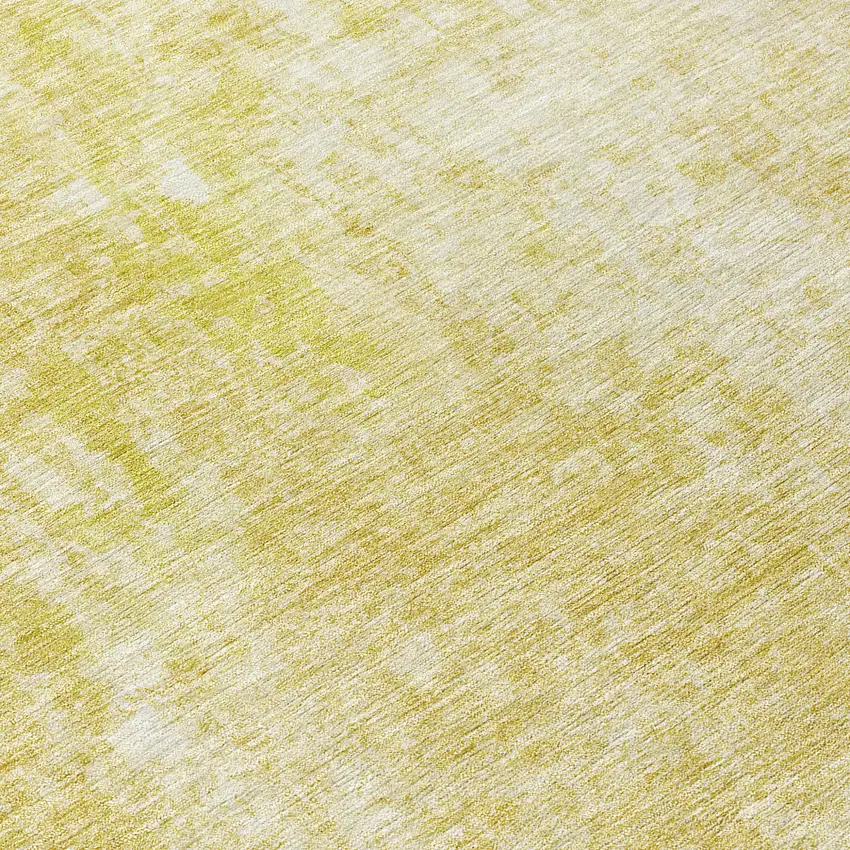 8' Gold Wheat And Ivory Round Abstract Washable Indoor Outdoor Area Rug Photo 8