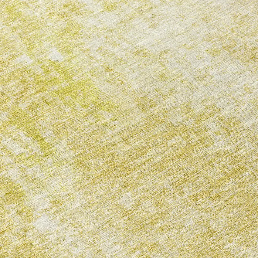 8' Gold Wheat And Ivory Round Abstract Washable Indoor Outdoor Area Rug Photo 8