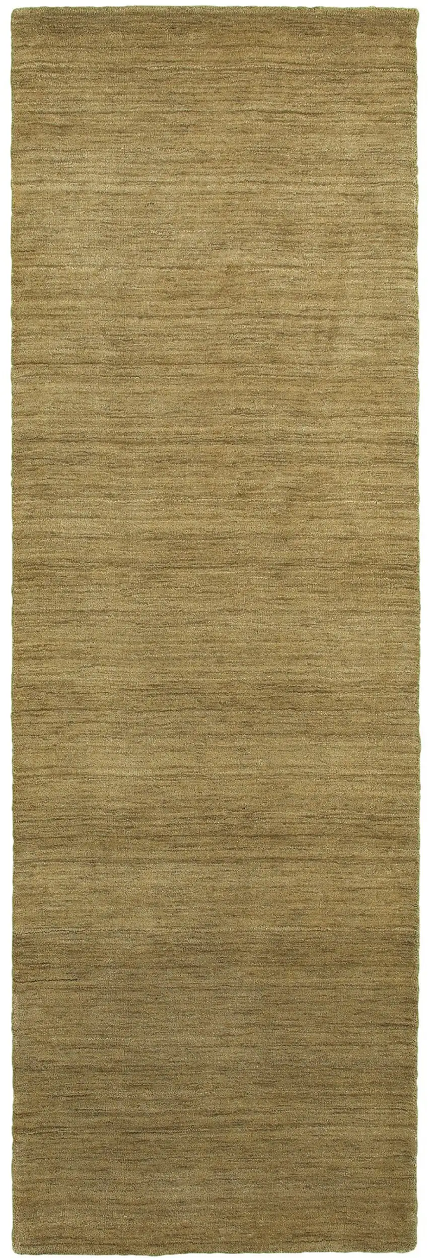 8' Gold Wool Hand Tufted Runner Rug Photo 1