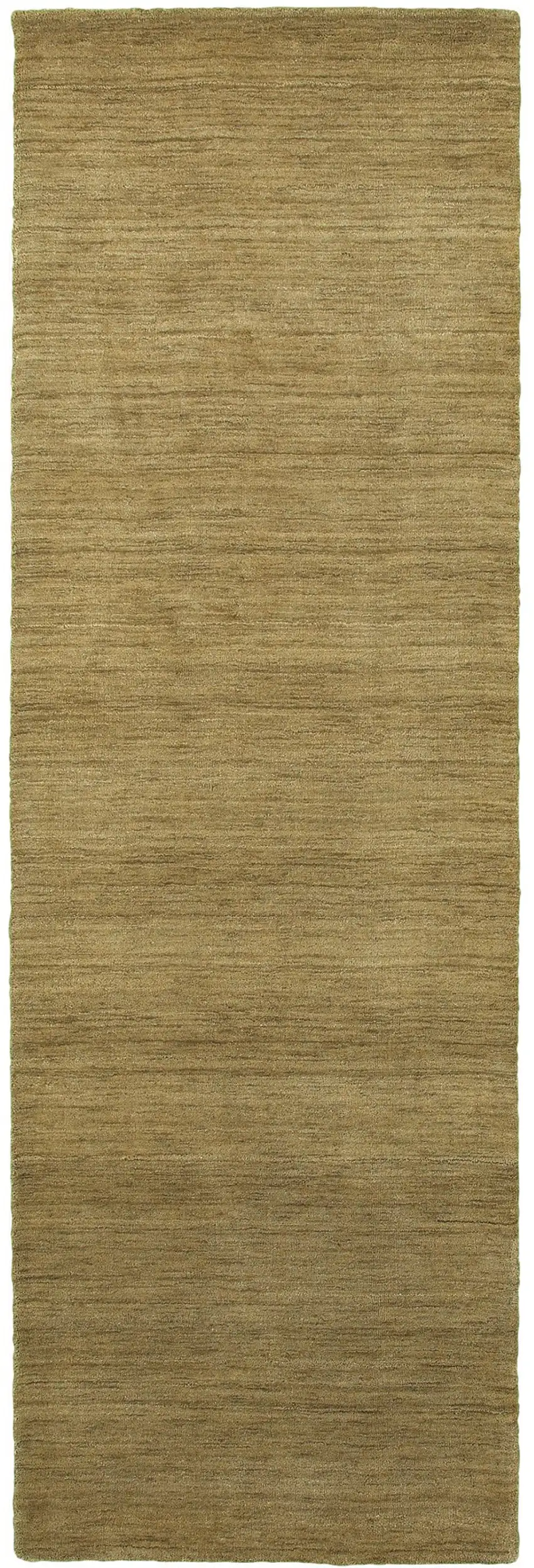 8' Gold Wool Hand Tufted Runner Rug Photo 3