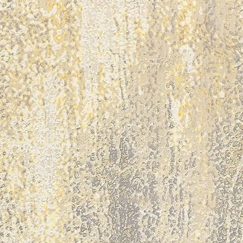 8' Gold and Ivory Abstract Power Loom Runner Rug Photo 5