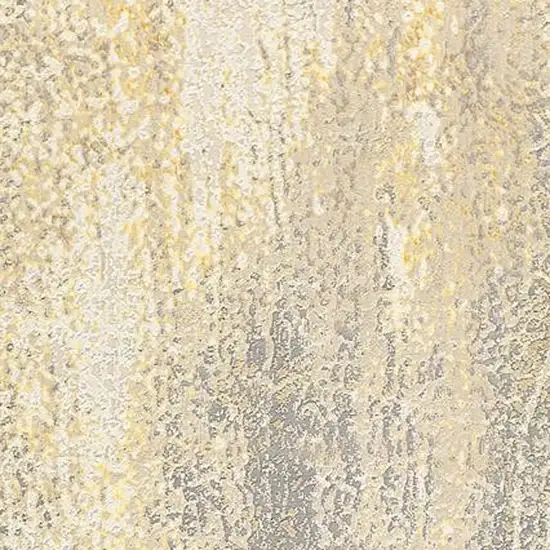 8' Gold Gray And Ivory Abstract Runner Rug Photo 5