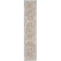 Photo of 10' Gold and Ivory Oriental Power Loom Washable Runner Rug