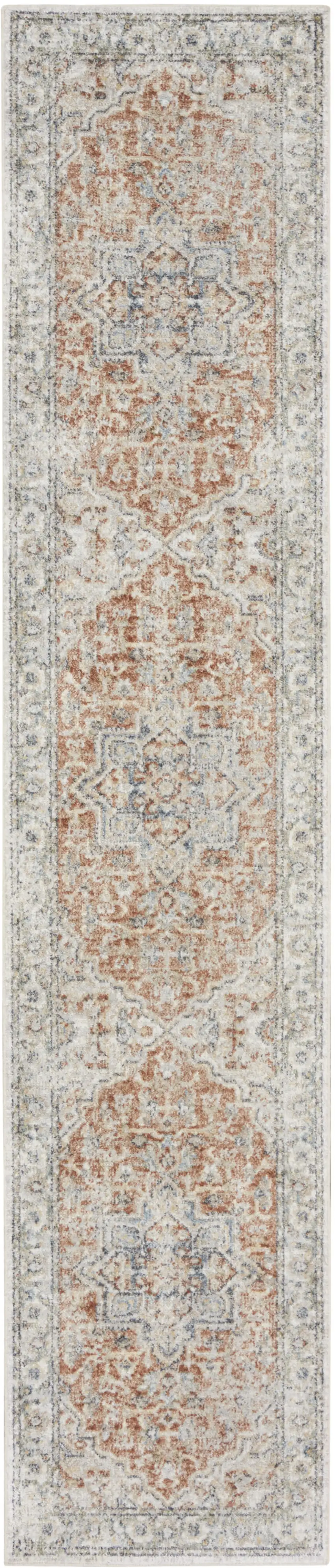 10' Gold and Ivory Oriental Power Loom Washable Runner Rug Photo 1