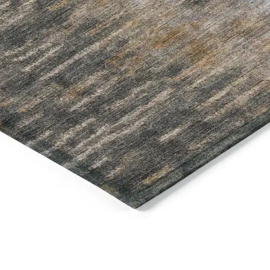 8' Granite Gray Brown And Gray Round Abstract Washable Indoor Outdoor Area Rug Photo 6