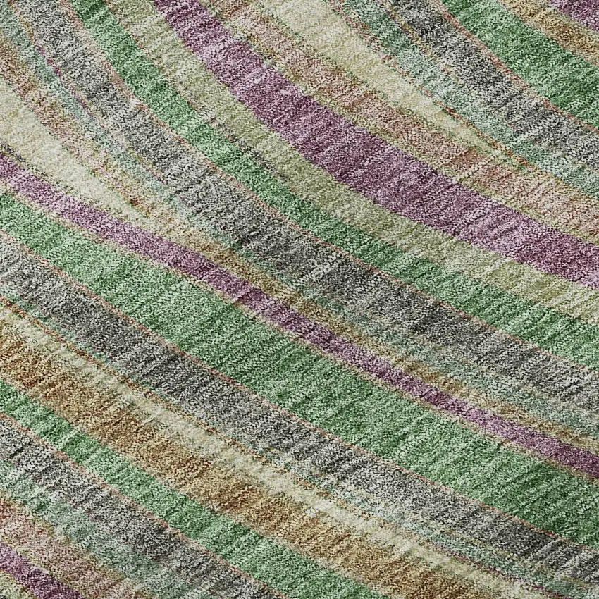 8' Graphite Green And Purple Marble Washable Round Rug With UV Protection Photo 8