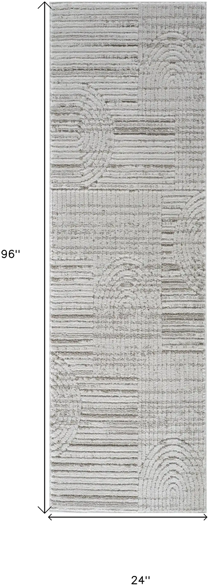 8' Gray and Ivory Abstract Distressed Area Rug Photo 7