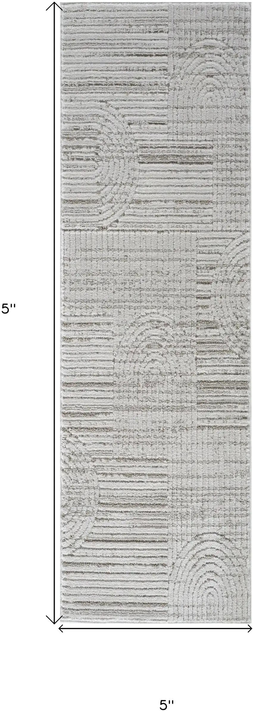 8' Gray Abstract Geometric Distressed Runner Rug Photo 3